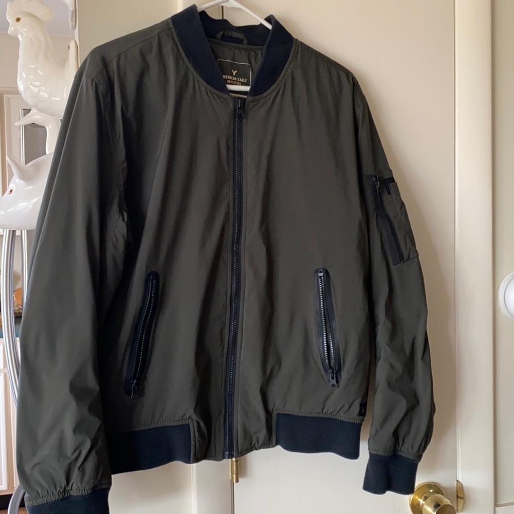 Dark army green bomber jacket